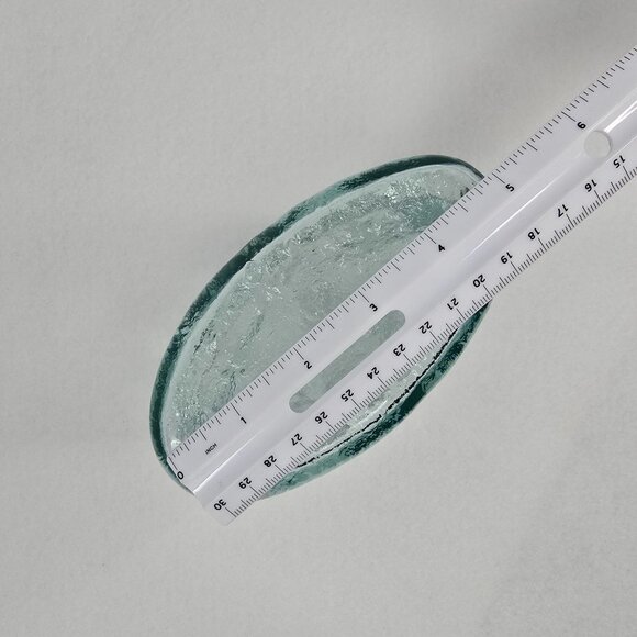 Handcrafted Textured Recycled Glass Vase Clear Green - Picture 9 of 9